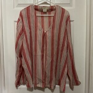 Travel Smith Women's Wrap Over Shirt XL Vibrant Stripes